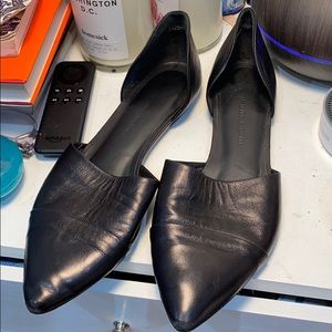 Jenni Kayne leather pointed black flats 39 1/2